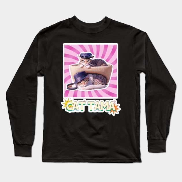 Cat Tama,Tama Super Station Master Long Sleeve T-Shirt by LycheeDesign